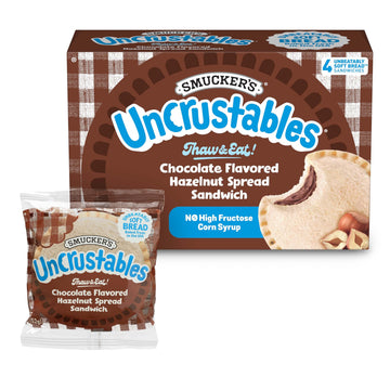 Smuckers Uncrustables Chocolate Flavored Hazelnut Spread Sandwiches, 1.8 Ounces (Pack of 4)(Frozen)