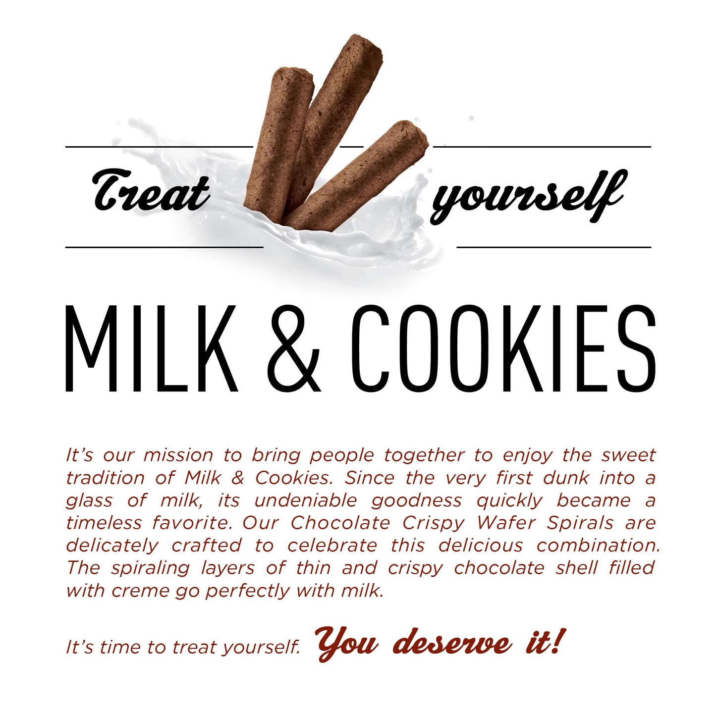 Got Milk Wafer Spirals, Chocolate, 14 Oz. Tin With 36 Rolls, Delicious Rolled Wafer Rolls With Filling, Chocolate Wafer Cookies