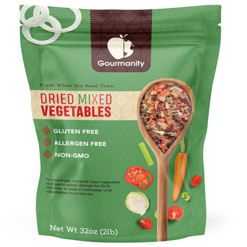 Gourmanity Dehydrated Mixed Vegetables  All Natural Dried Ramen Topping  Adds Color Flavor And Texture To Your Vegetable Soups And Stews  2Lb Bag