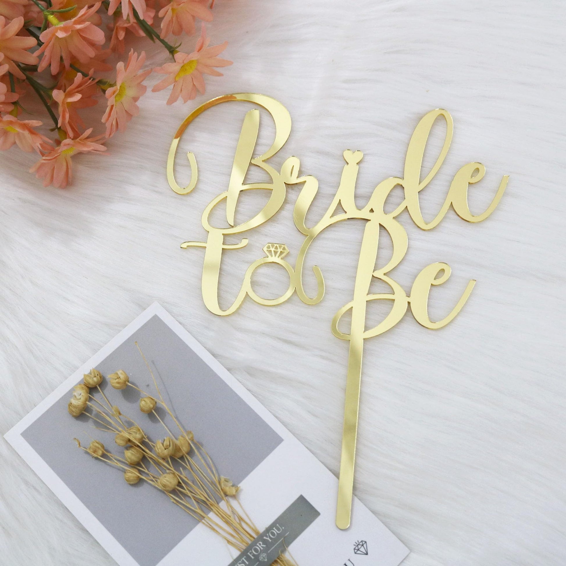 Sodasos Mirror Acrylic Bride To Be Cake Topper - Bridal Shower Cake Topper,For Wedding Shower;Engagement;Bachelorette;Hen Party