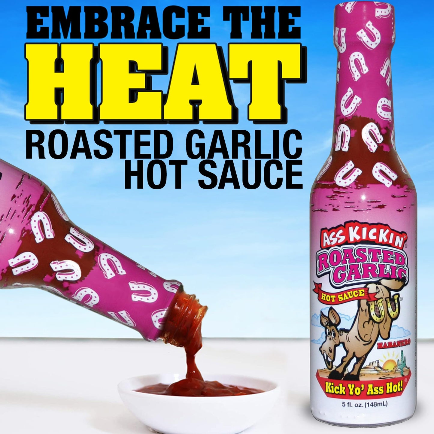 Kickin ' Roasted Garlic Hot Sauce - 5 oz - Try if you dare - Perfect Gourmet Gift for the Hot Sauce Fan
