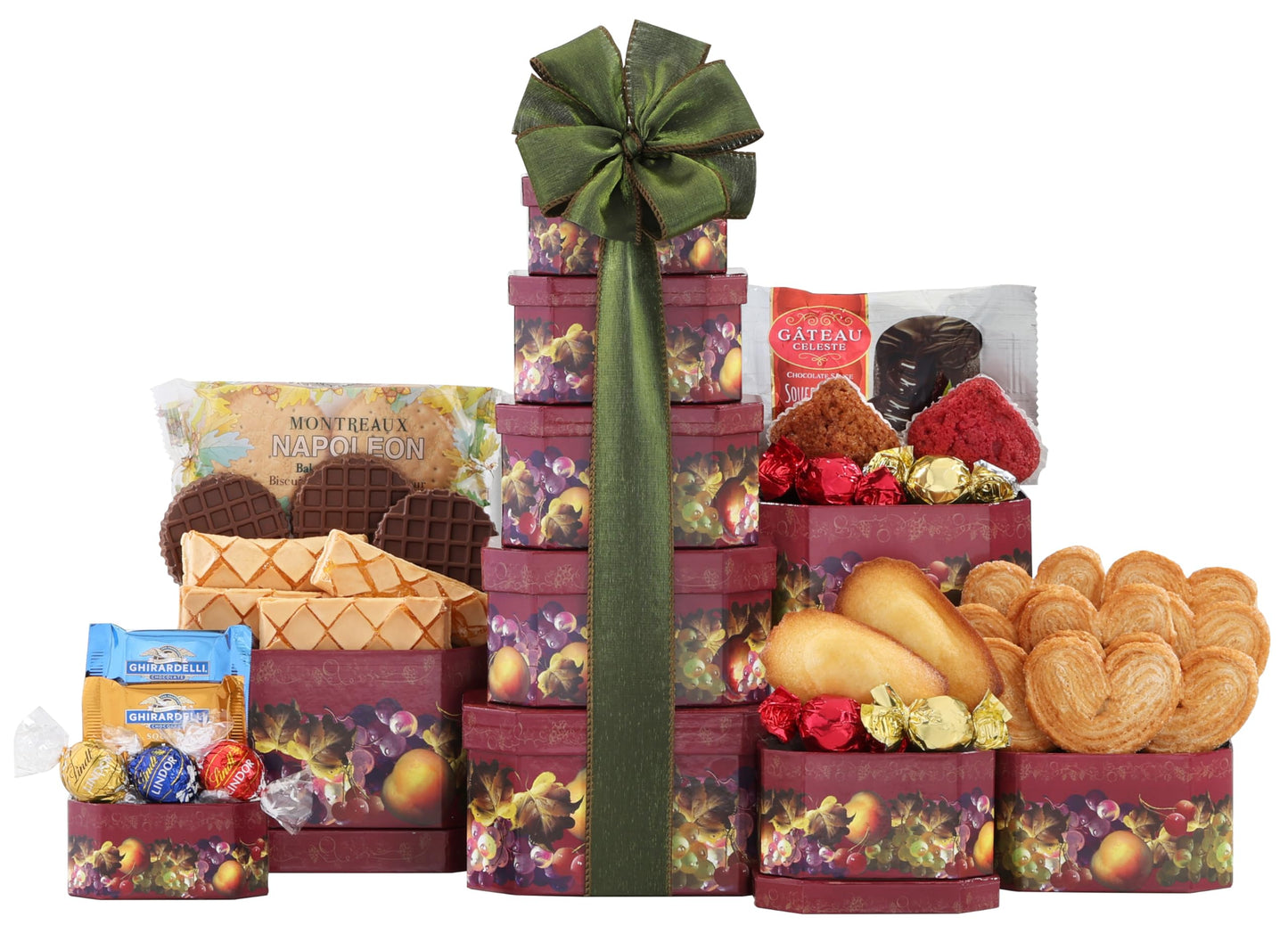Wine Country Gift Baskets Festive Tower of Treats - Model 326 - Blue Color