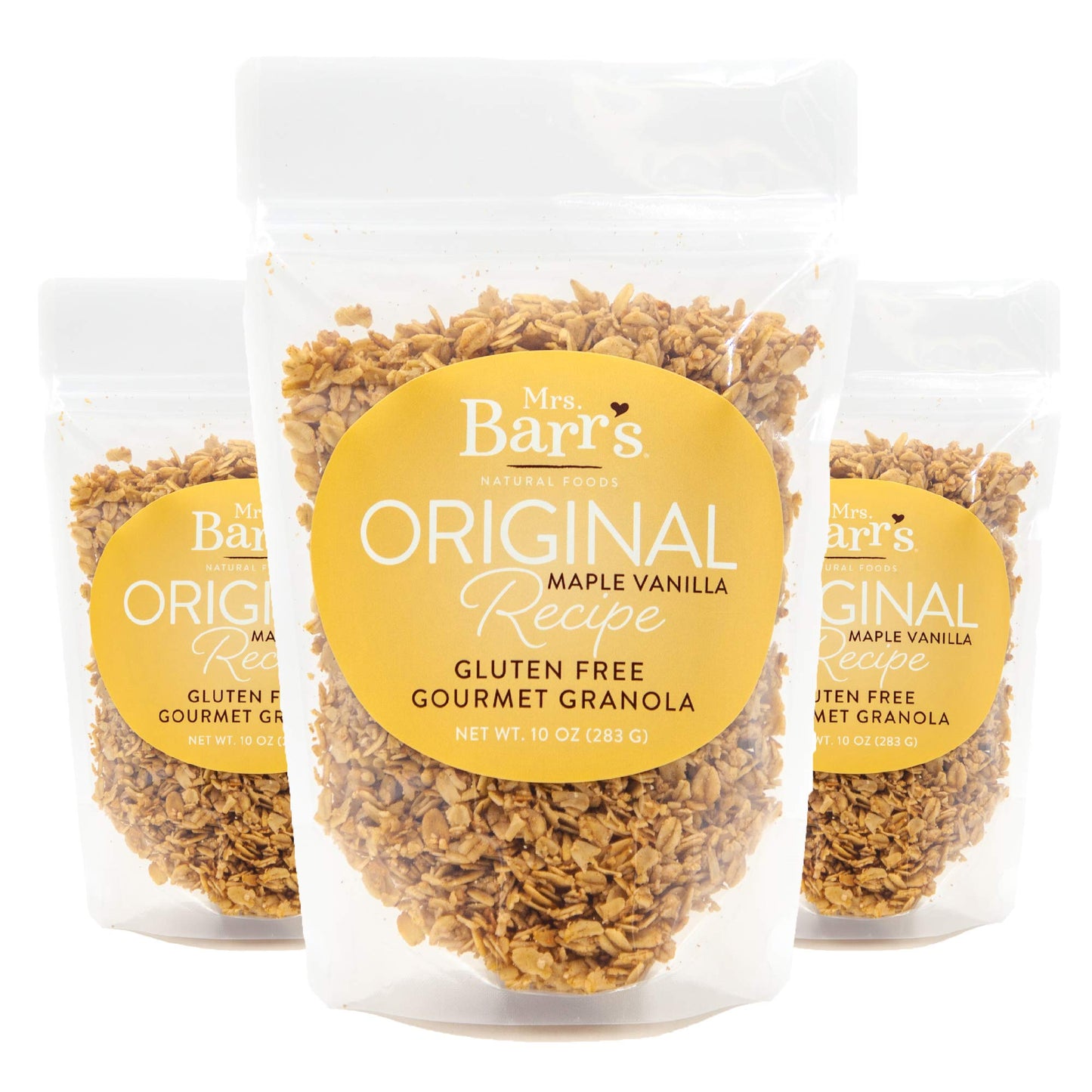 Mrs. Barrs Natural Foods Granola | Maple Vanilla | Certified Organic Gluten Free Oats | Soft Texture | Small Batch | Gourmet Qua