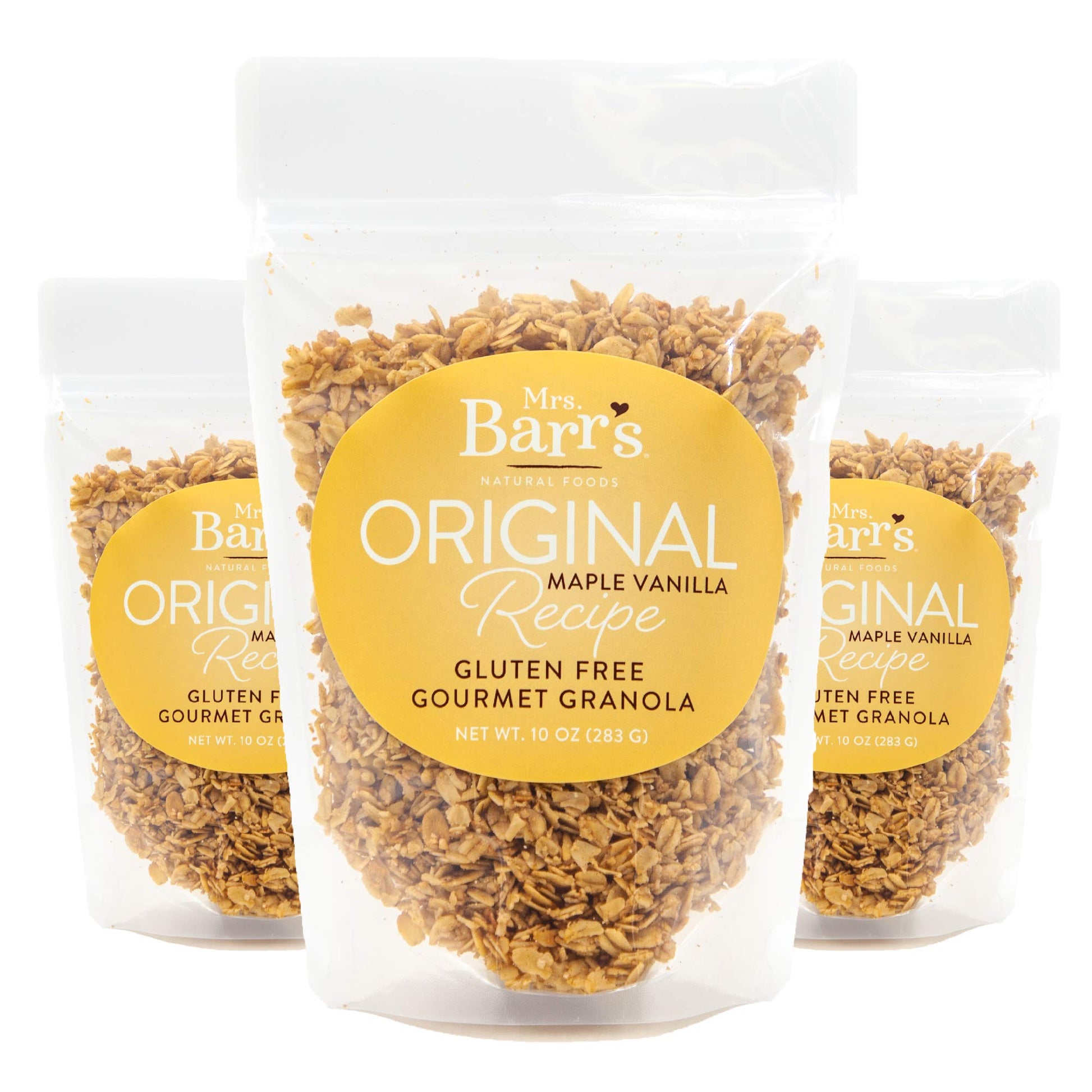 Mrs. Barrs Natural Foods Granola | Maple Vanilla | Certified Organic Gluten Free Oats | Soft Texture | Small Batch | Gourmet Qua