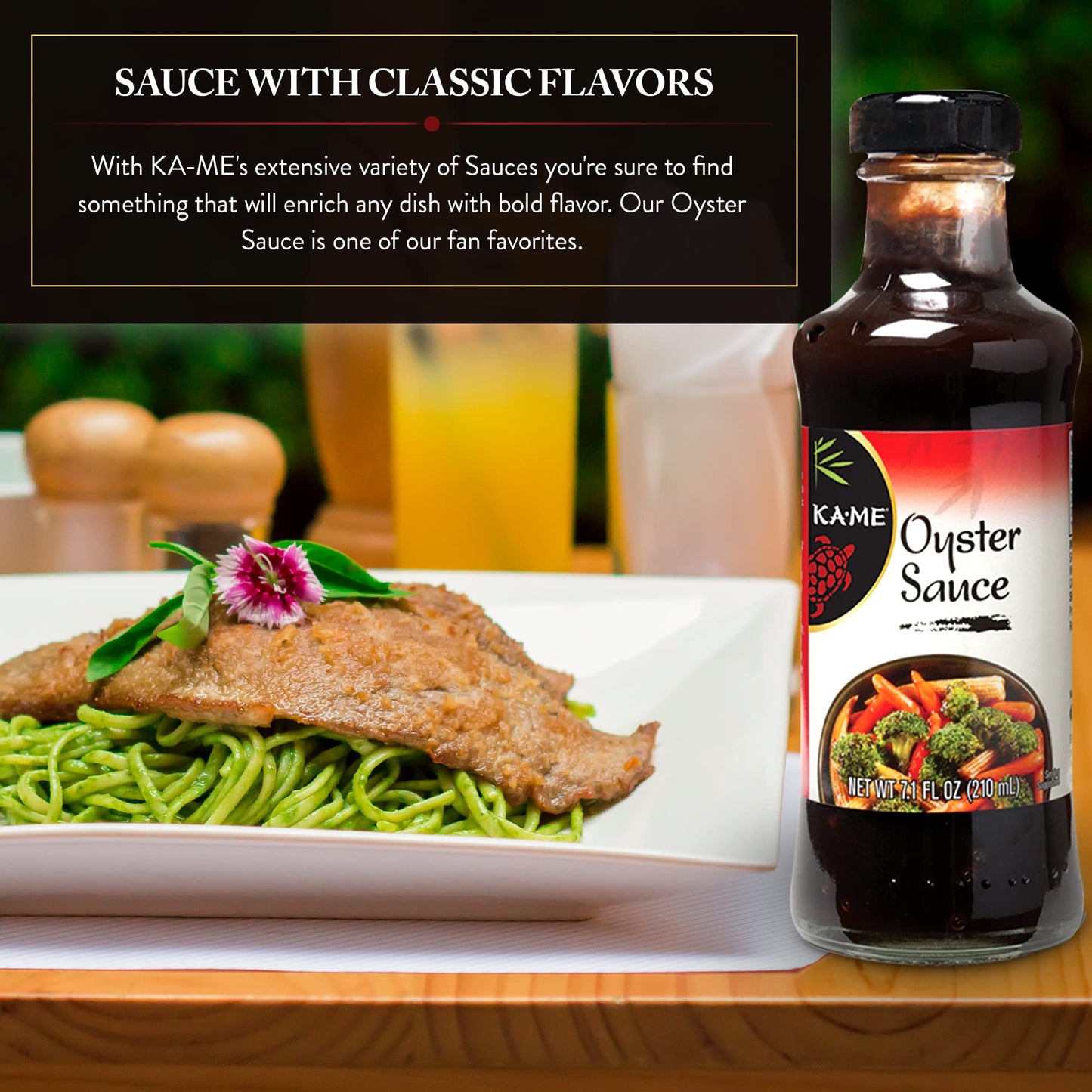 Ka-Me Oyster Sauce 7.0 Oz, Authentic Asian Ingredients And Flavors, Certified Gluten Free, No Preservatives/Msg, For Marinade, D