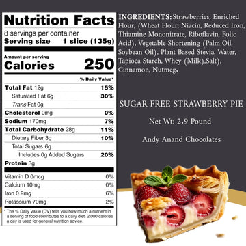 Andy Anand Sugar Free Strawberry Pie - Enjoy The Amazing Taste Of A Classic Strawberry Pie Without The Sugar! Perfect For Guilt-