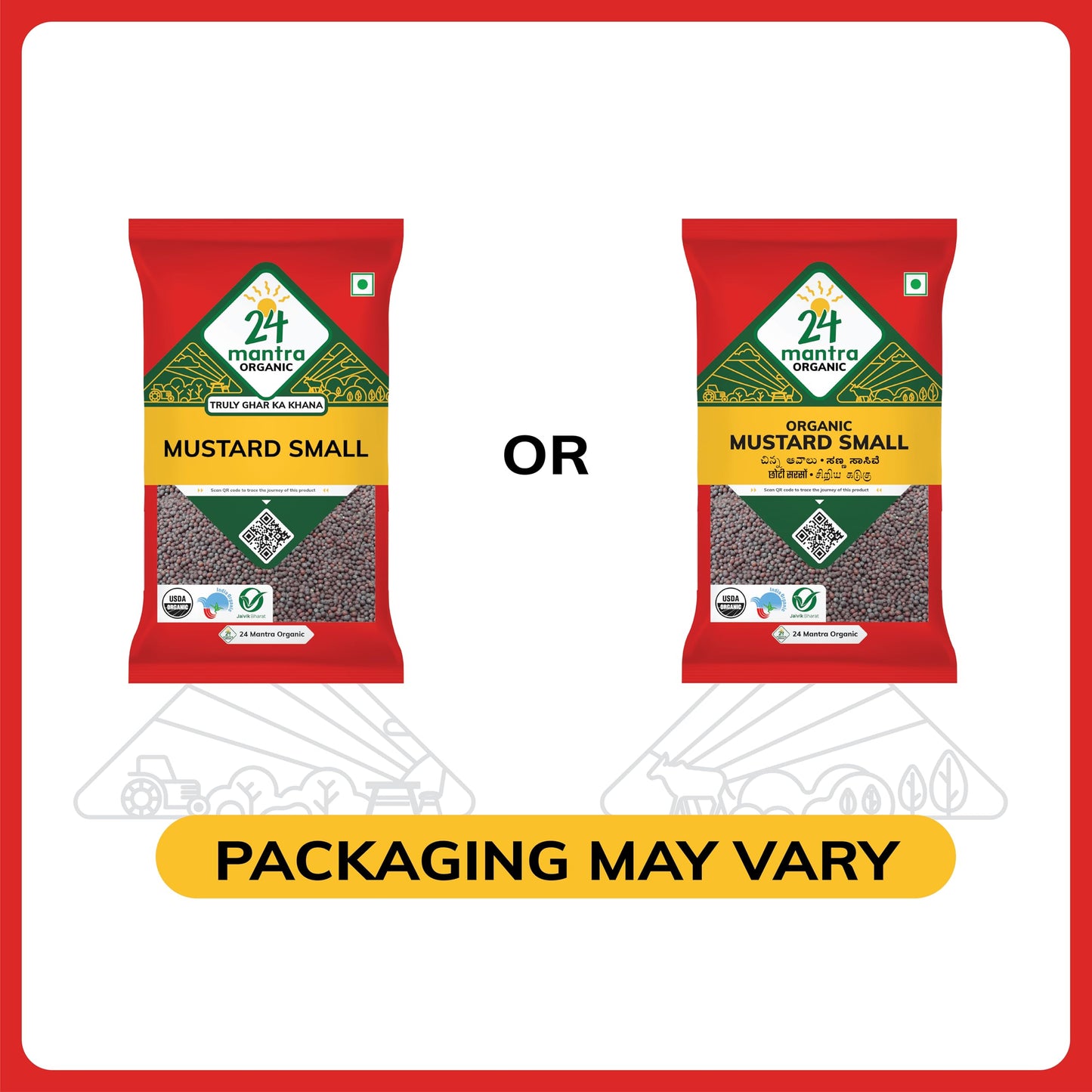 24 Mantra Organic Mustard Seeds Small/Sarson K Beenj/Ava Ginjalu - 100Gms | Pack Of 1 | Chemical Free & Pesticides Free | Unadul