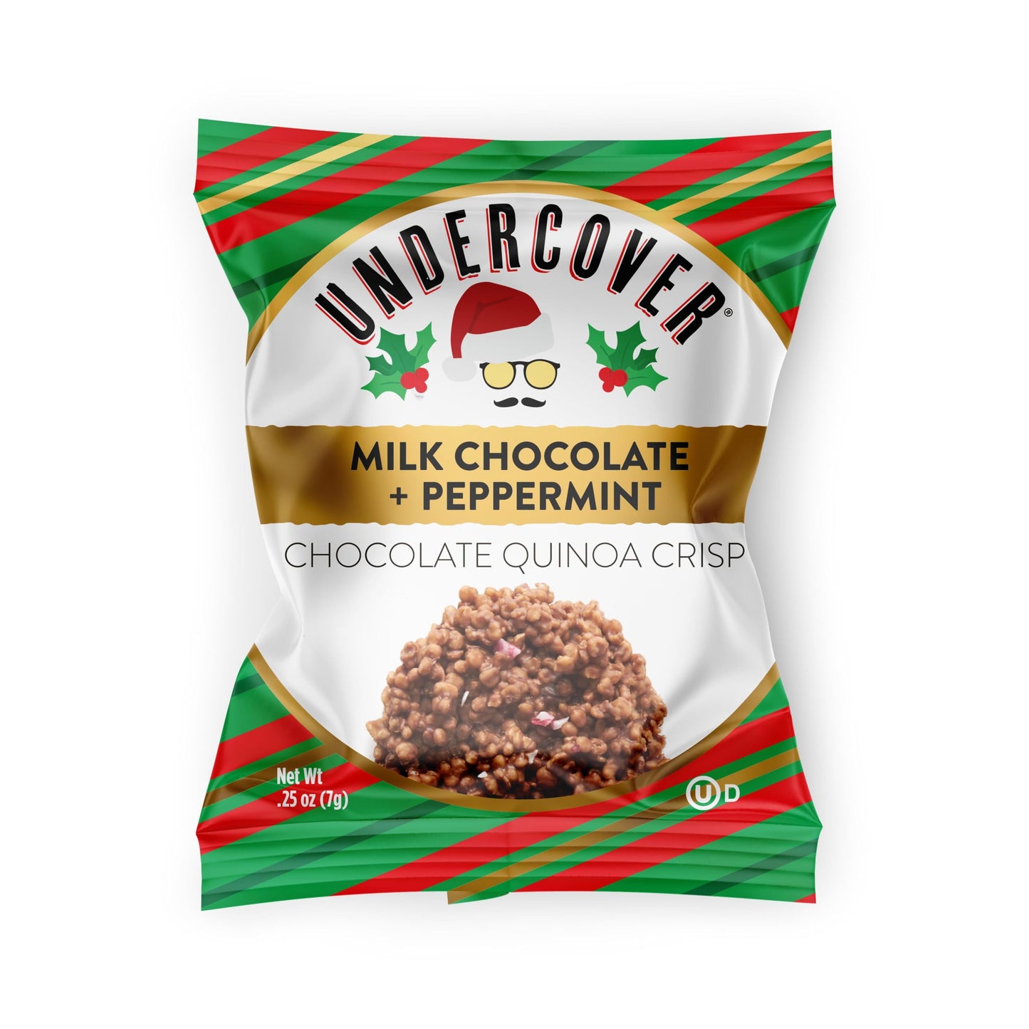 Undercover Chocolate Quinoa Crisps - Milk Chocolate + Peppermint | 70-Count, Individually Wrapped Crisps | Gluten Free, Nut-Free