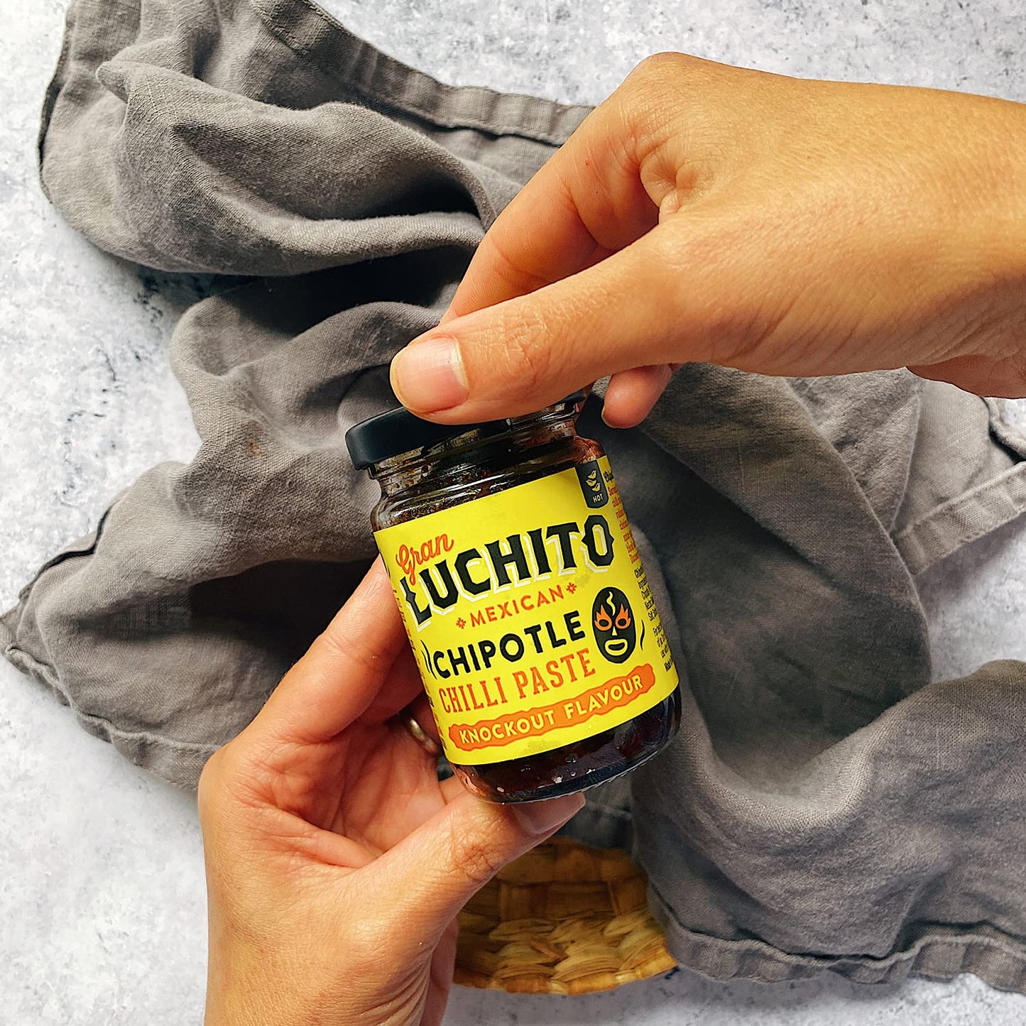 Gran Luchito Mexican Chipotle Chili Paste 3.5oz | Handmade in Mexico | Super Smoky Chipotle Sauce with A Medium to High Heat | A