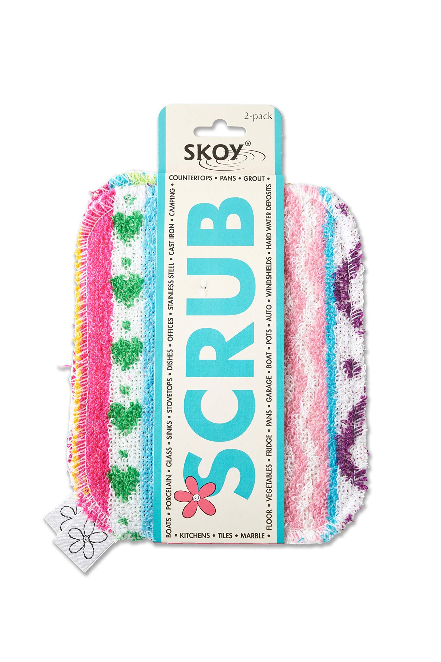 Skoy Scrub, 2-Pack , Non-Scratching, Reusable Scrub For Kitchen And Household Use, Environmentally Friendly, Dishwasher Safe - A
