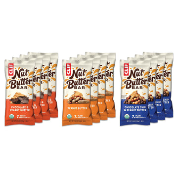CLIF Nut Butter Bar - Variety Pack - Peanut Butter Filled Energy Bars - Non-GMO - USDA Organic - Plant-Based - Low Glycemic - 1.
