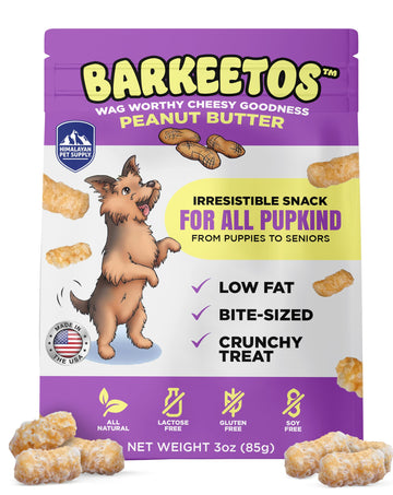 Barkeetos Peanut Butter | Made With Real Himalayan Cheese And Peanuts |Protein Rich - Lactose Free - Gluten Free - Grain Free |