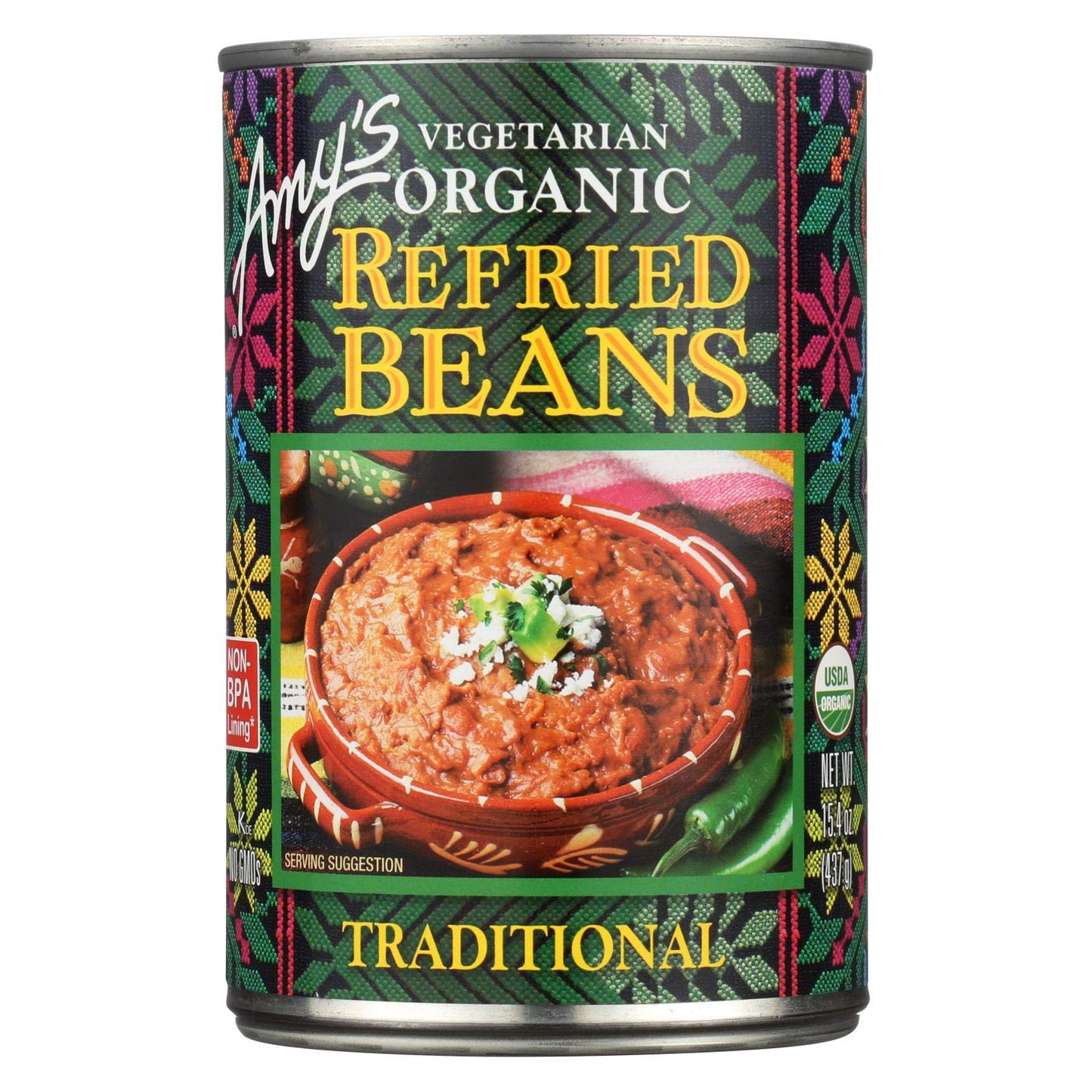 Amy'S Organic Refried Beans, 15.4 Oz, 3 Pk