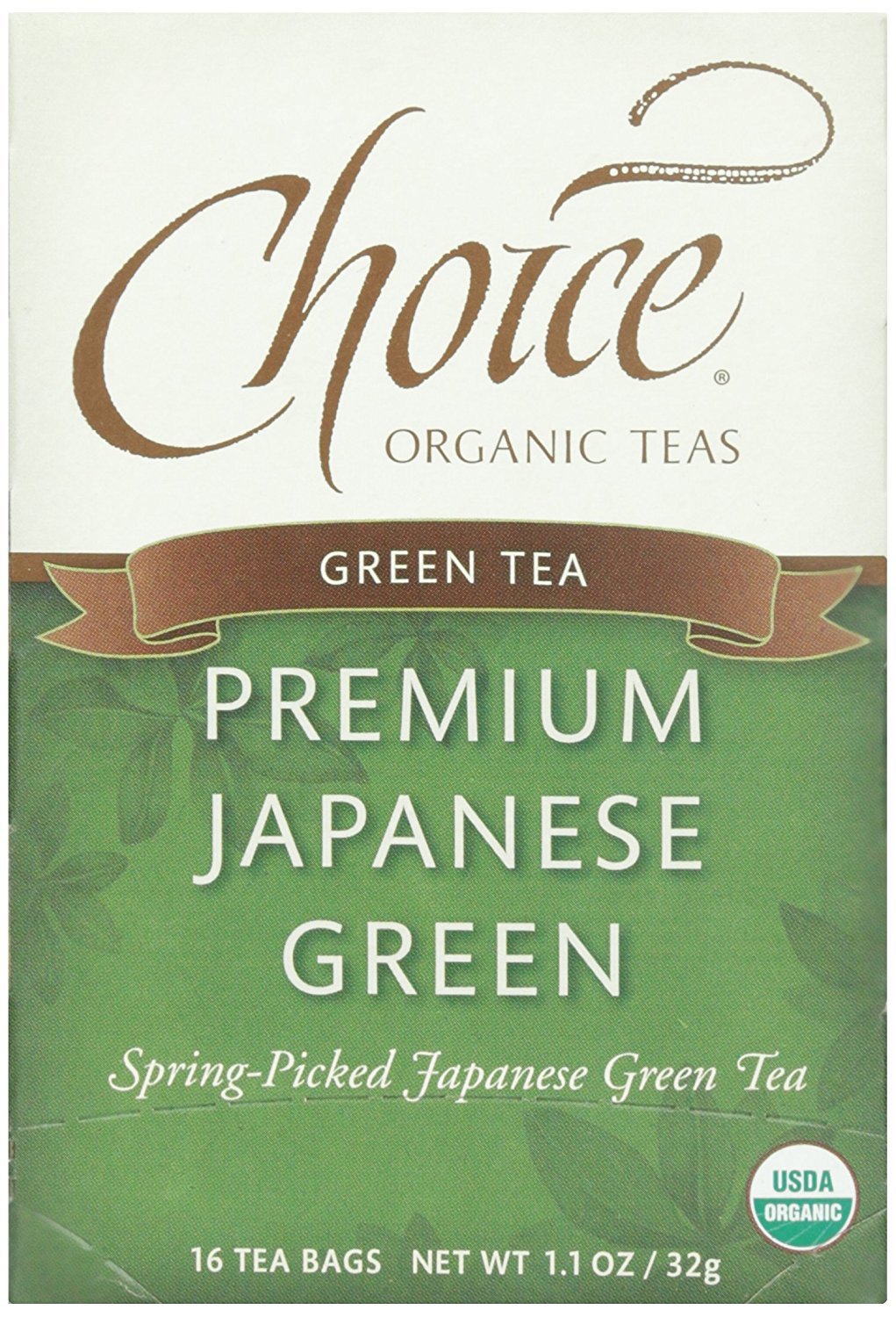 Choice Organic, enhanced Japanese Green Tea, 16 ct