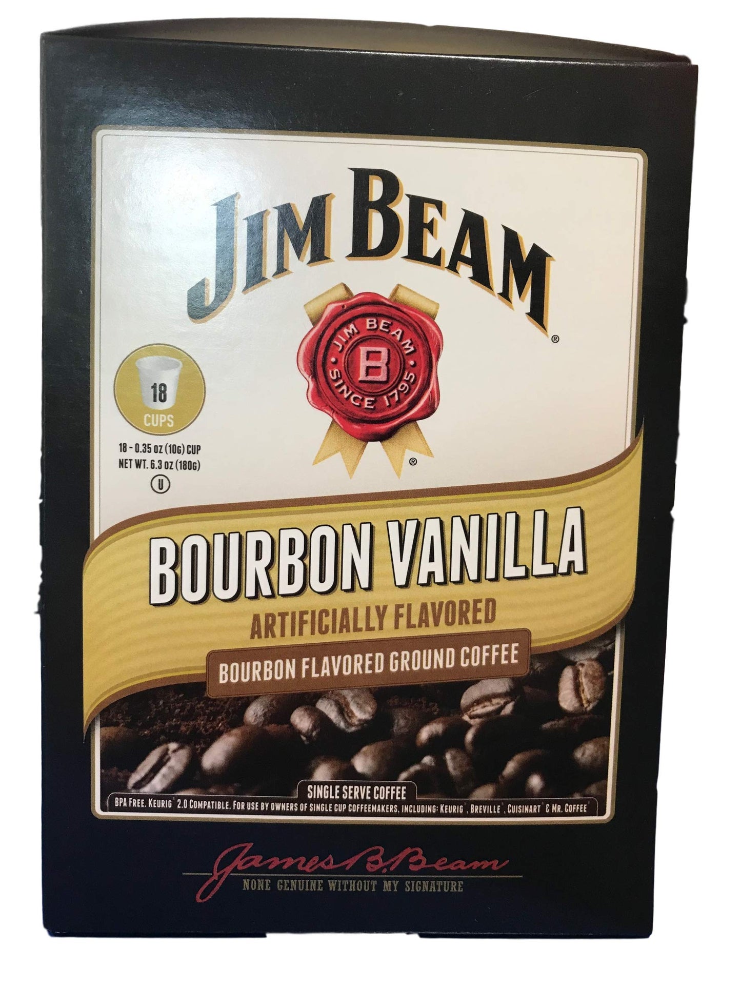 Jim Beam spirit-inspired flavor Vanilla Coffee Pods, 18 Count, Compatible with Keurig 2.0