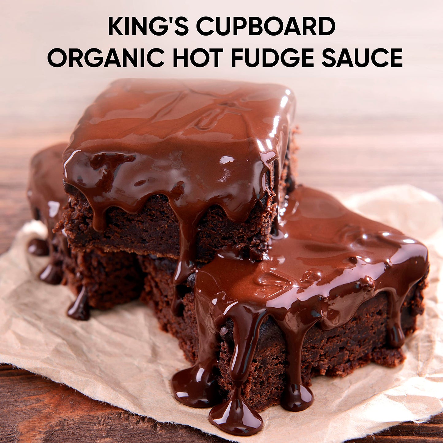 King's Cupboard Organic Hot Fudge Sauce - The Perfect Hot Chocolate Sauce for Topping Ice Cream & Desserts, Coffee Drizzle, Baki