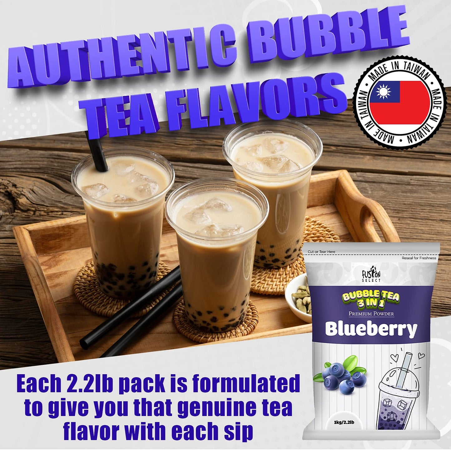 Fusion Select 2.2lb Tea Powder Strawberry Flavored-3-in-1 Drink Powder with Cream & Sugar - Instant Pre-Mixed Beverage for Hot o