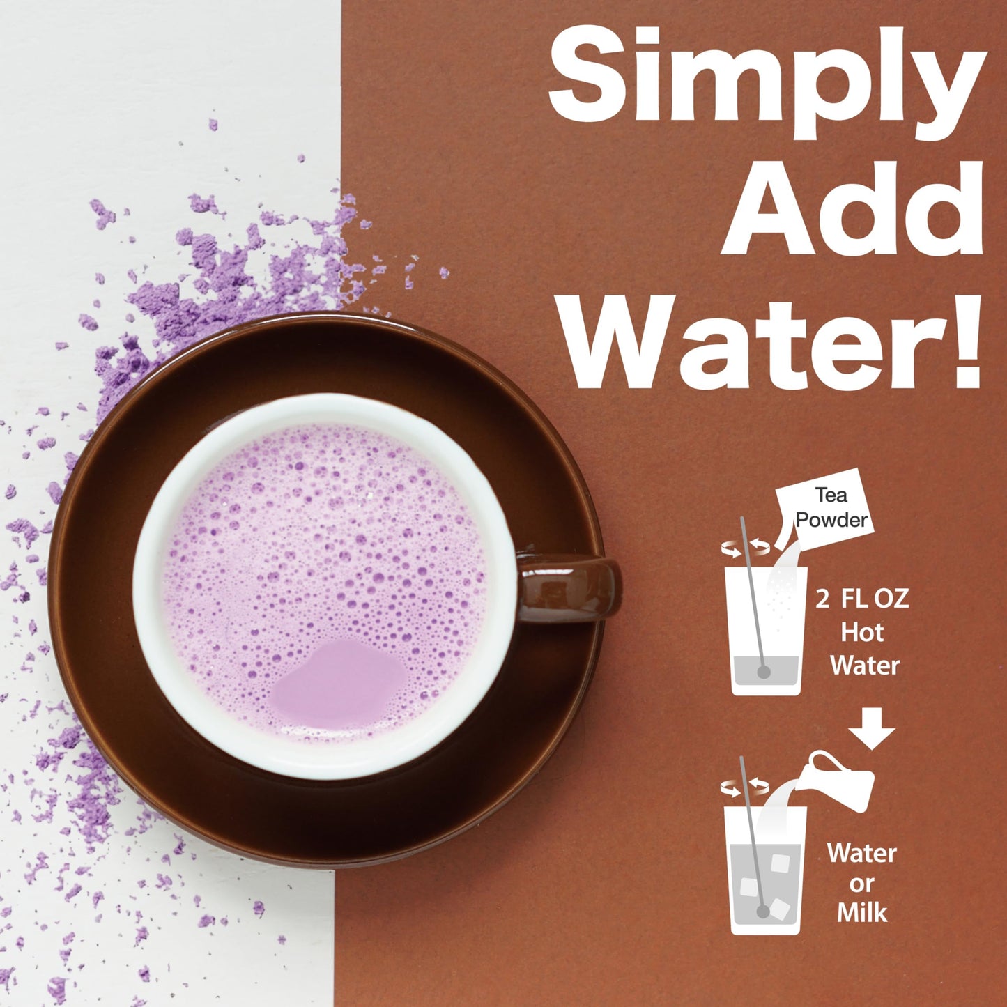 J Way Taro Milk Tea 2.2 Lb (1 Count), Powdered Instant Milk Tea Drink Mix, Serve Hot Or Cold, Makes Blended Frappe Drinks