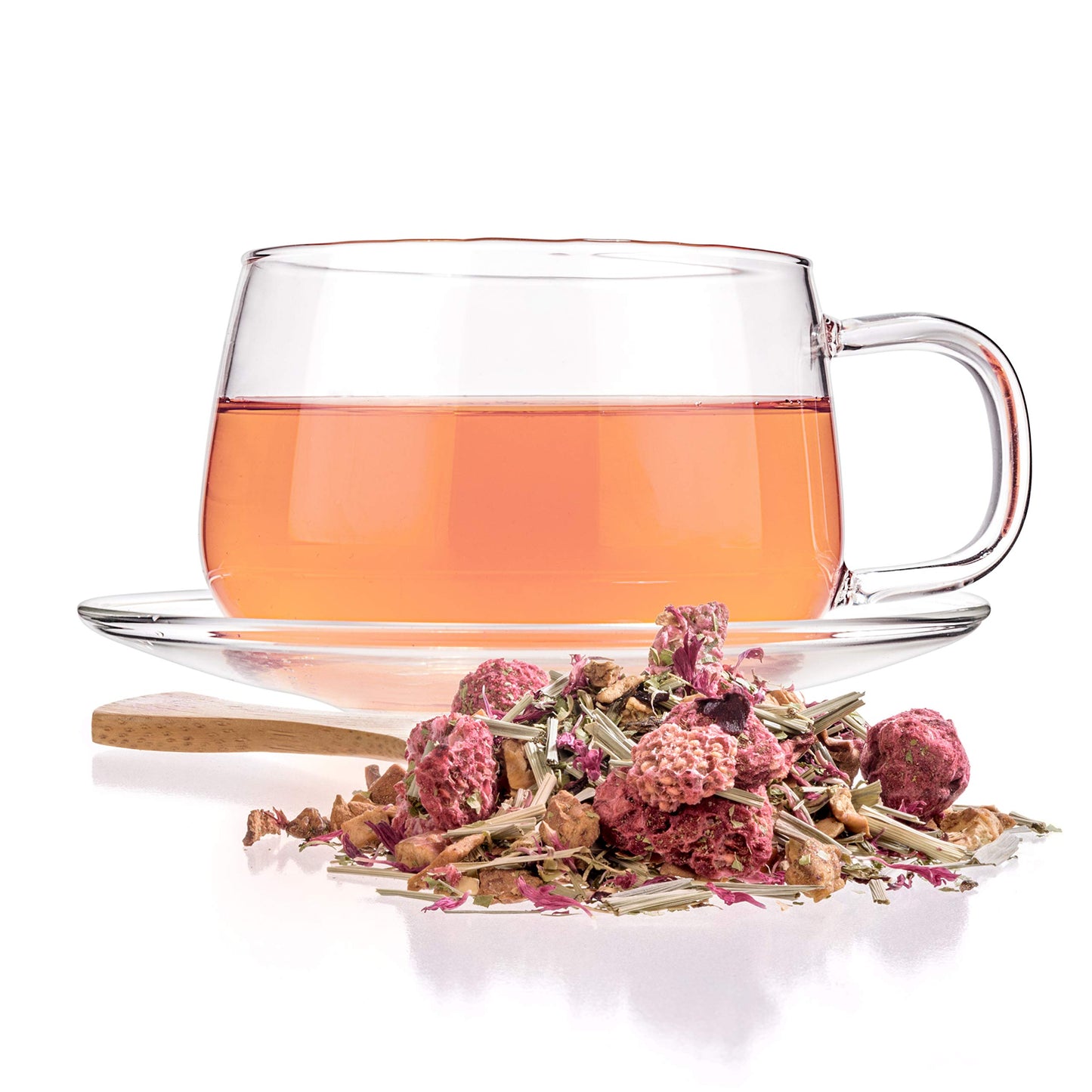 Tealyra Raspberry Relaxation Herbal Loose Leaf Tea, Caffeine Free, 8 Ounce, Teal