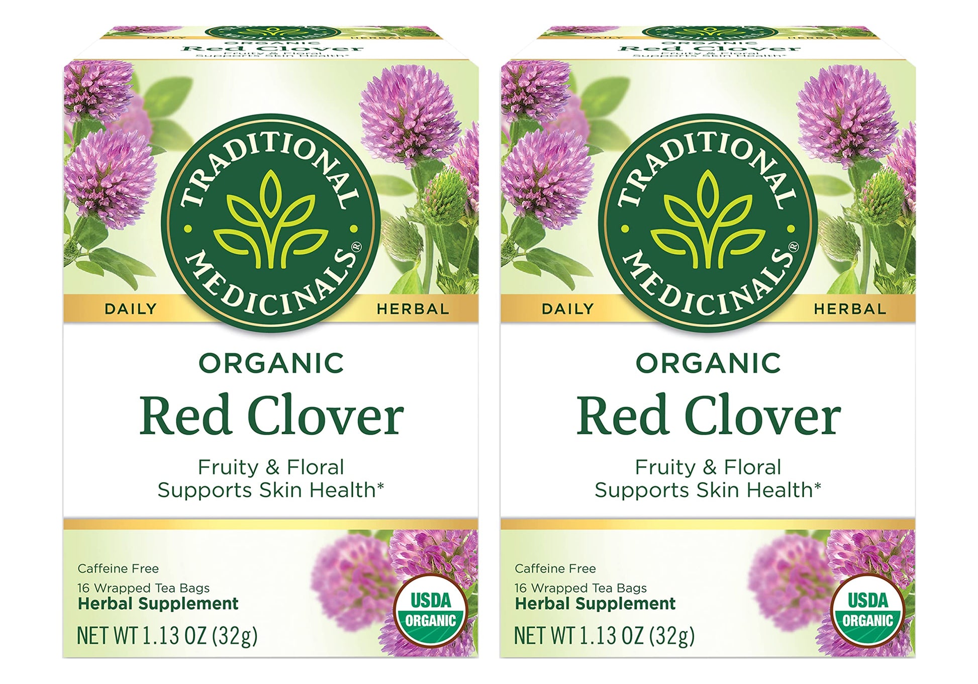 Traditional Medicinals Organic Red Clover Herbal Tea, 16 Count (Pack of 2)