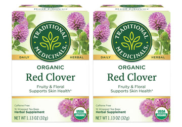 Traditional Medicinals Organic Red Clover Herbal Tea, 16 Count (Pack of 2)
