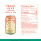 Tama Tea Sparkling Peach Pear Green Tea - Zero Sugar, Non-GMO, 12 oz Pack of 12