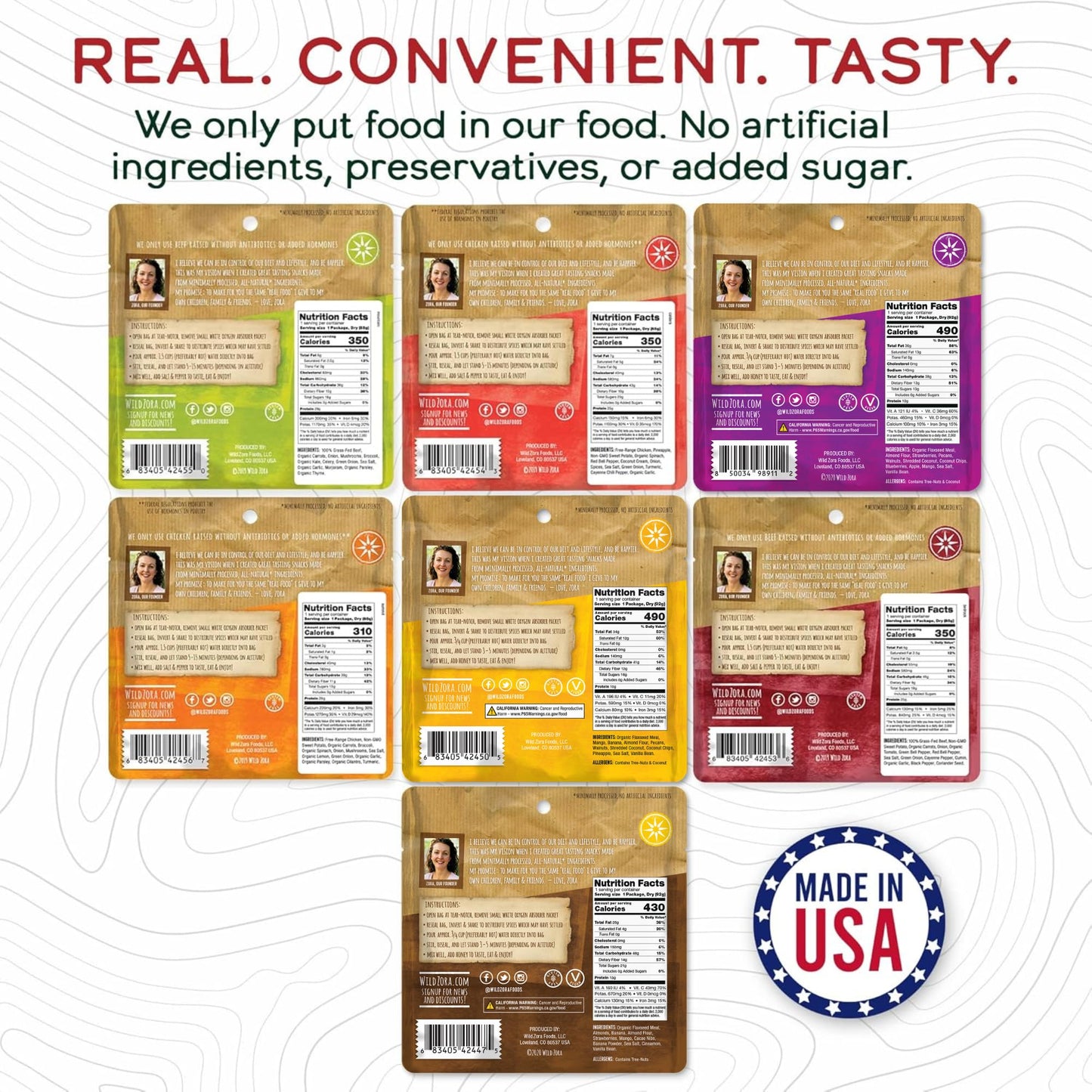 Wild Zora Paleo Freeze Dried Meals for Backpacking & Camping - Healthy Gluten Free & Grain Free Camping Meals/Backpacking Food +