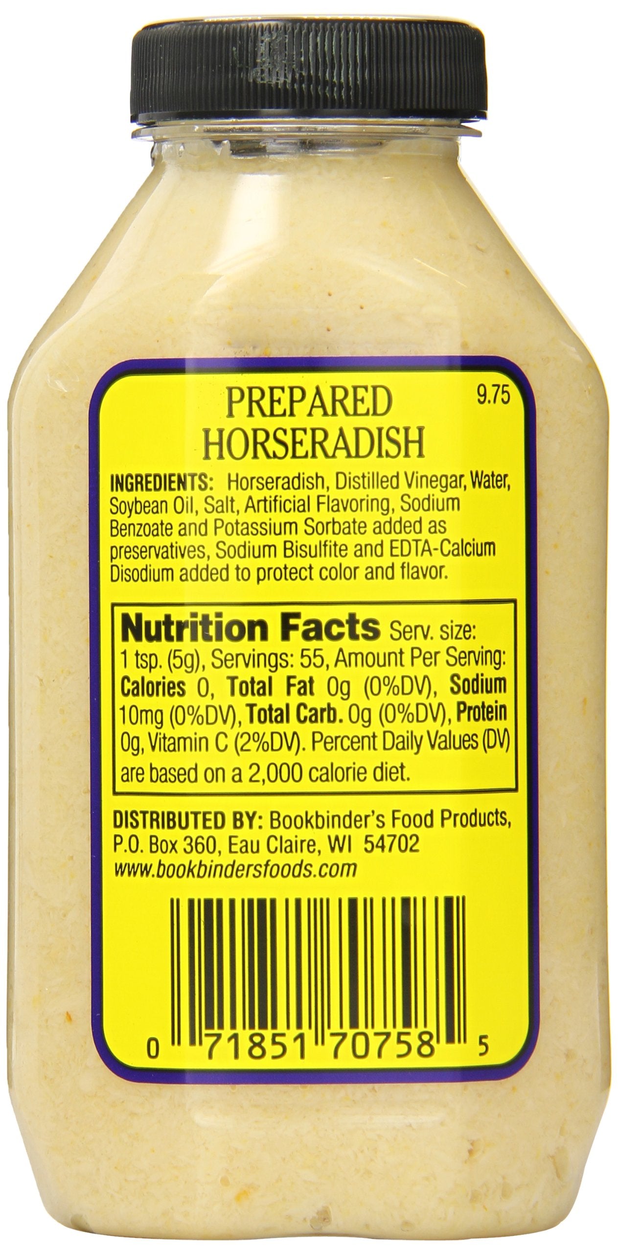 Bookbinders, Horseradish Prepared, 9.75 Oz, (Pack Of 9)