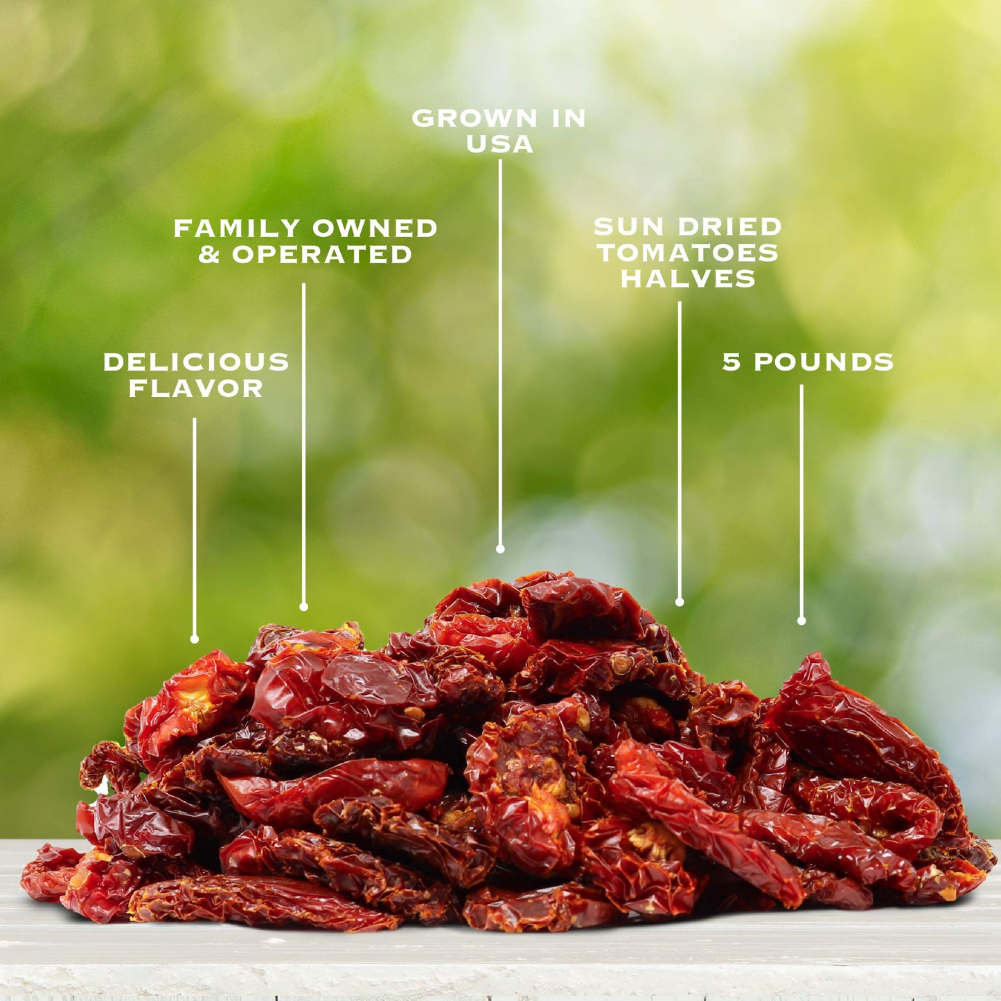Traina Home Grown California Sun Dried Tomato Halves - Healthy, Non Gmo, Gluten Free, Kosher Certified, Tomatoes Are A Low Calor