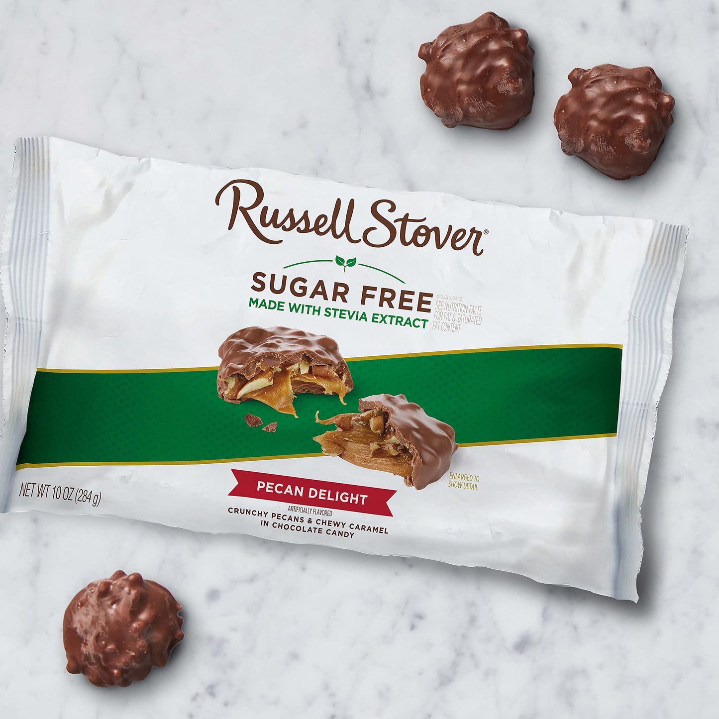Russell Stover Sugar Free Pecan Delights With Stevia, 10 Oz. Bag