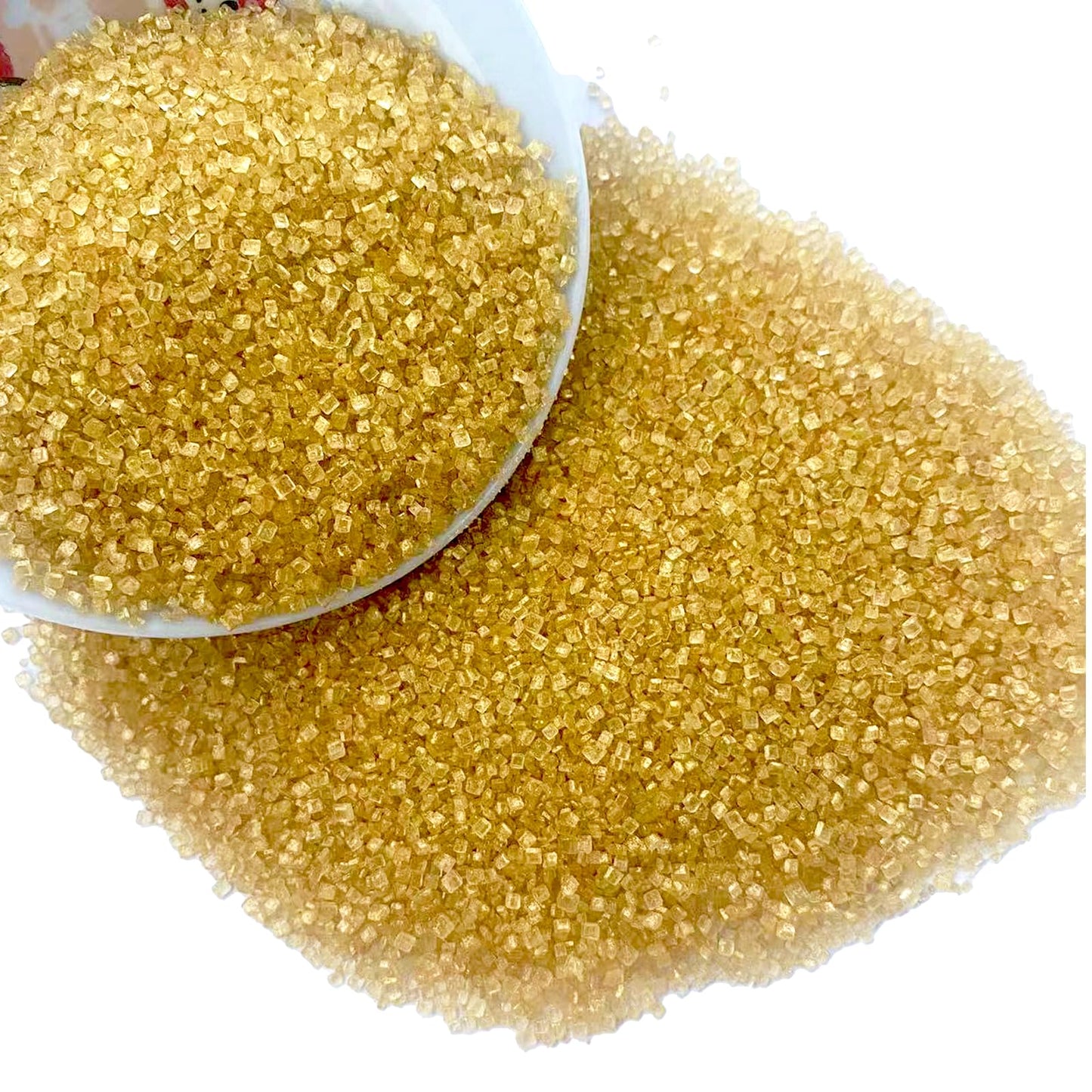 Sentovac Gold Sanding Sugar For Baking Edible Sparkling Sugar Sprinkles Coarse Sugar Crystals For Baking Topping Cake Cookie Cup