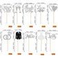 YCTHUNFISH 30 Pack Glitter Diamond Ring Cupcake Toppers for Bridal Shower, Wedding, Bachelorette, Silver