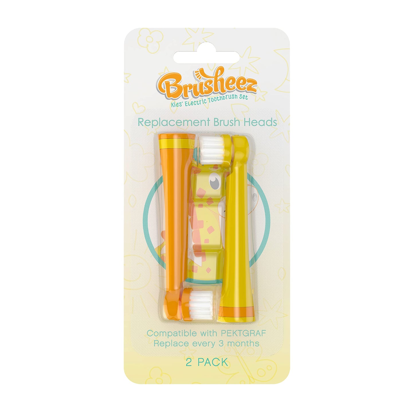 Brusheez    Electronic Toothbrush Replacement Brush Heads 2 Pack (Jovie The Giraffe)