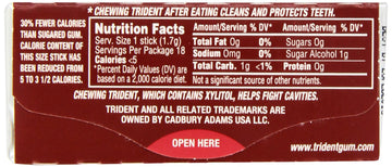 Trident Sugar-Free Gum, Cinnamon, 15 Count (Pack Of 14)