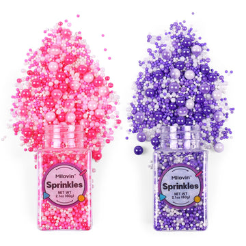 Pink and Purple Sprinkles, Edible Pearls, Pink Pearls, Purple Pearls, Edible Pearls for Cake Decorating, Cupcakes, Cookies, Maca