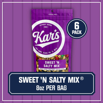 Kars Nuts Sweet N Salty Trail Mix - 8 Oz Resealable Bag, Pack Of 6 - Snacks For Adults And Kids