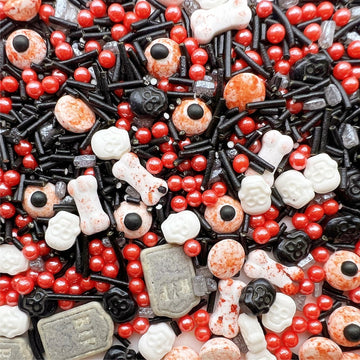 Se Si&Moos Halloween Tombstone Candy Skull Sprinkles Edible Skull Cake Decorations Black And Red Sprinkles Halloween Sprinkles F