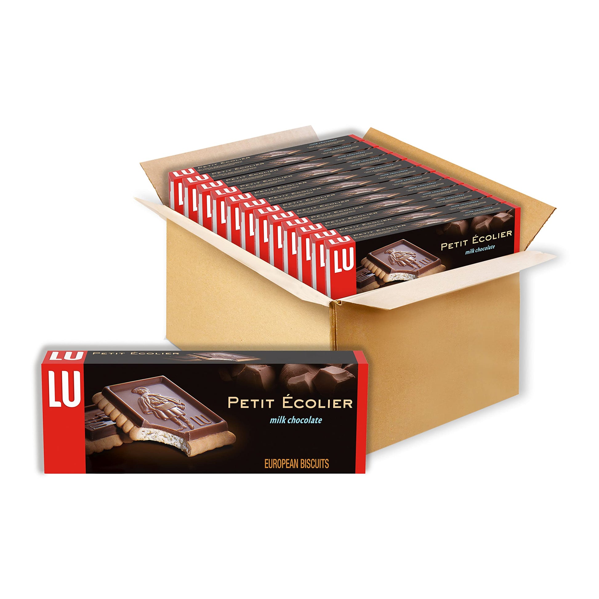 LU Petit Ecolier Milk Chocolate Biscuit Cookies, 12 Count, 5.3 oz Boxes