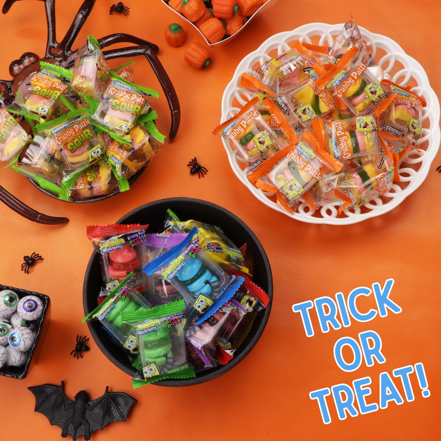 Bulk Krabby Patties Halloween Gummy Mix, Individually Wrapped Trick or Treat Candy, 60 Pieces Total, 19.05 Ounces