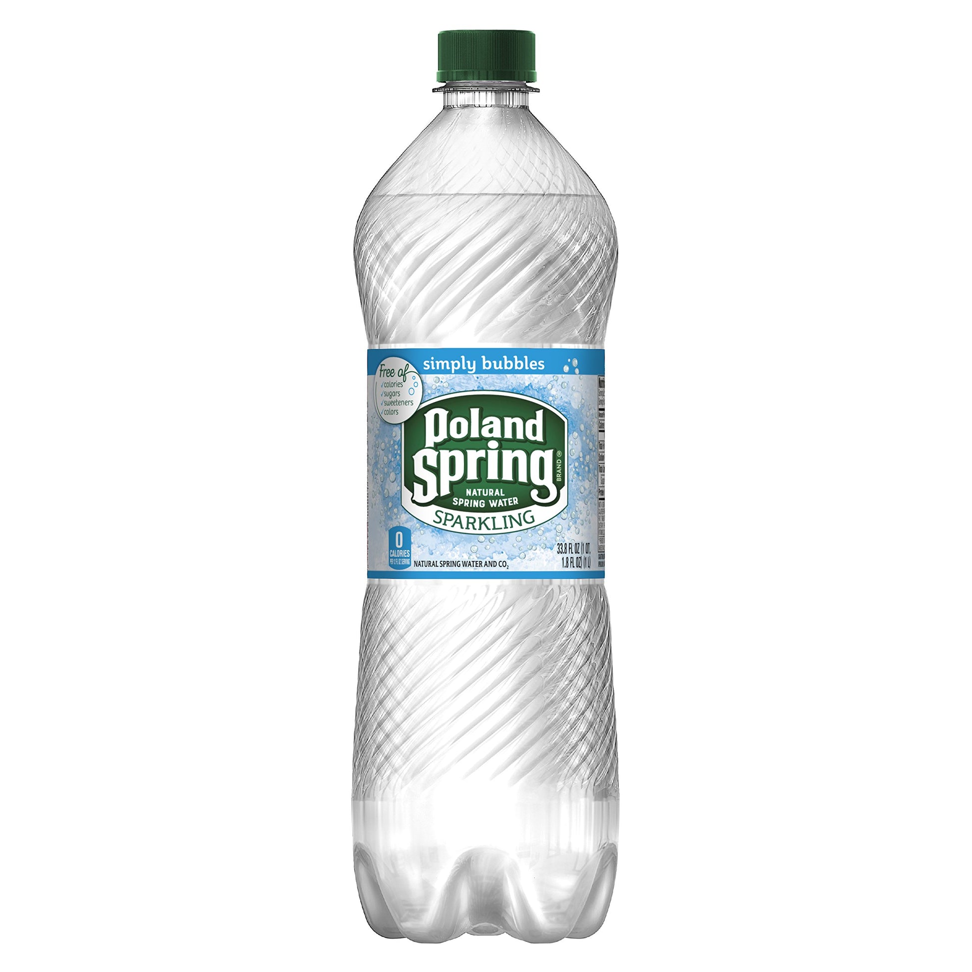 Poland Spring Sparkling Water, Simply Bubbles, 33.8 Oz. Bottle