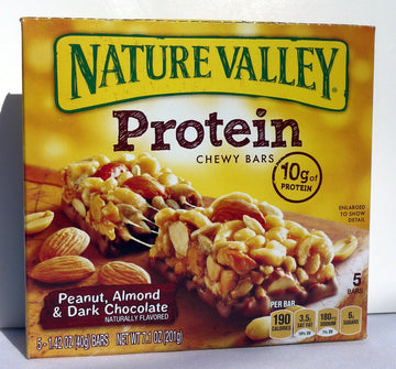 Nature Valley Protein Bar, Peanut, Almond & Dark Chocolate, 5 Count, Pack of 1, Model 1600045724