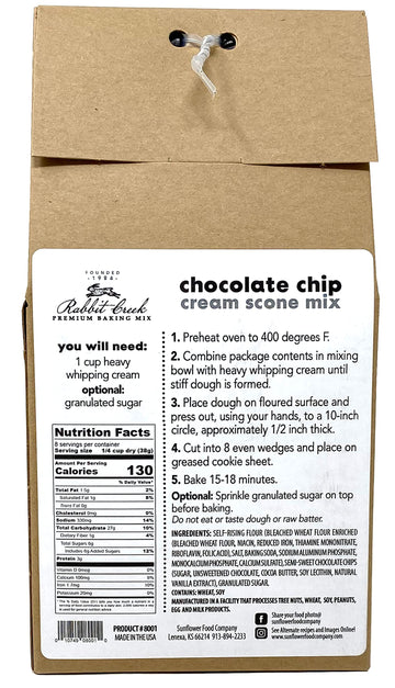 Rabbit Creek Chocolate Chip Scone Mix - Chocolate Chip Scones Baking Mix, Rabbit Creek Baking Mix 10.75 Ounce