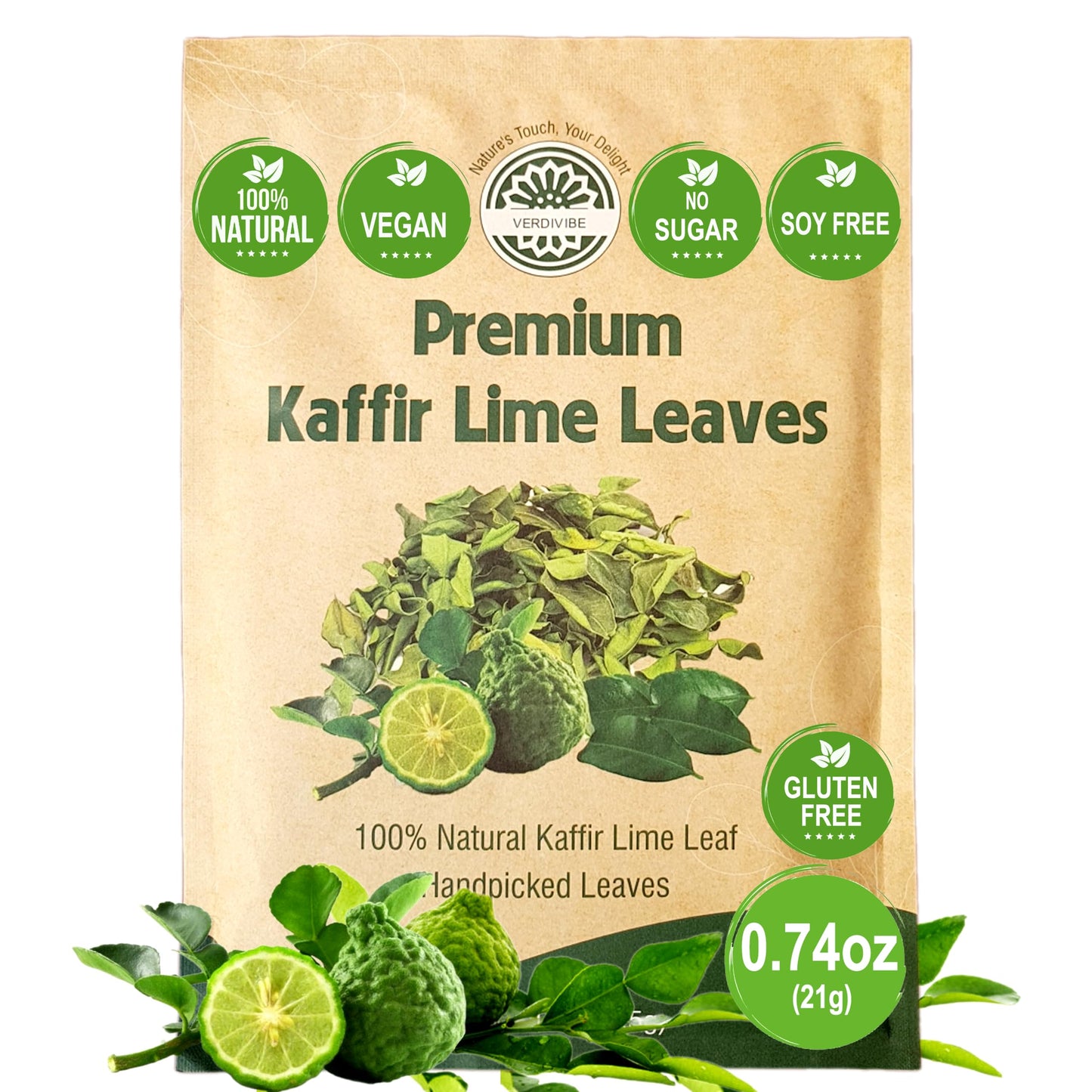 Premium Dried Kaffir Lime Leaves - 0.74 oz (21g) Pack for Authentic Thai Flavor (B)