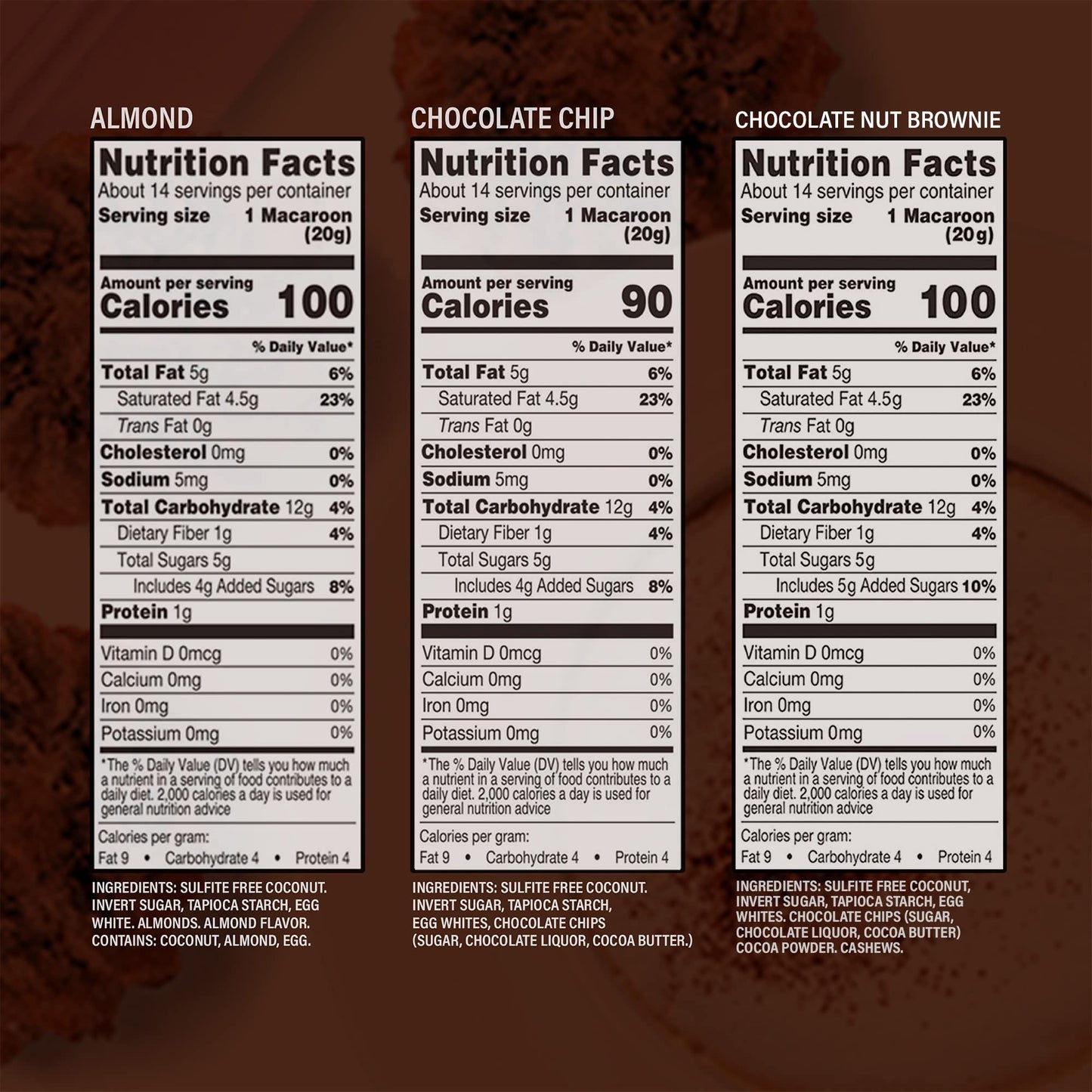 Manischewitz Gluten Free Macaroons 10Oz (3 Pack Variety) Almond, Chocolate Chip, Chocolate Nut Brownie | Lactose Free, Vegetaria