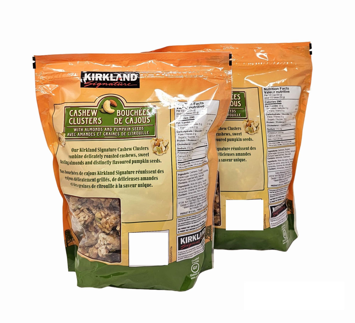 Kirkland Cashew Clusters with Almonds and Pumpkin Seeds Gluten Free 32 oz (Pack of 2) - Bundle - C6