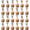 Fenghu 48 Pcs Wild One Cupcake Toppers - Floral Jungle Animals Safari Animal Birthday Party Decorations For Girl