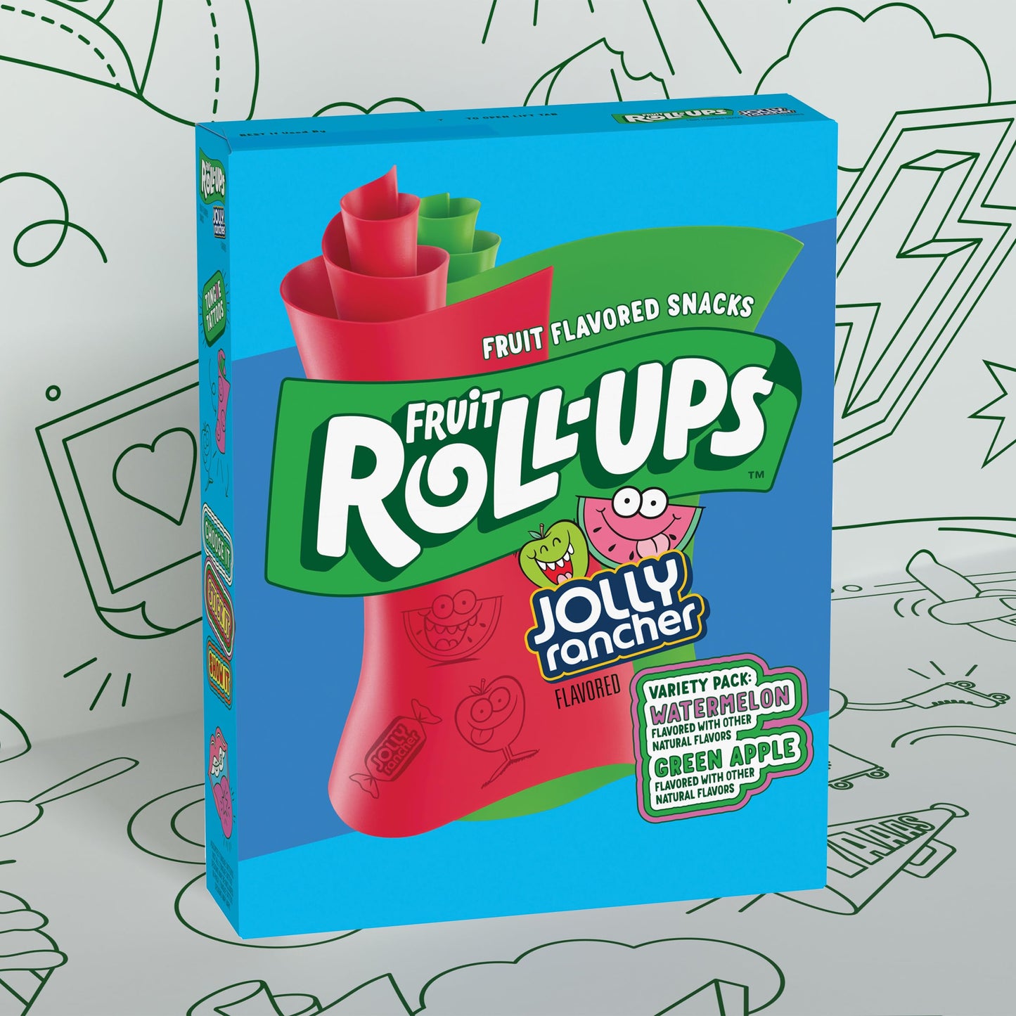 Fruit Roll-Ups Fruit Flavored Snacks, Jolly Rancher, Variety Pack, 20 Ct