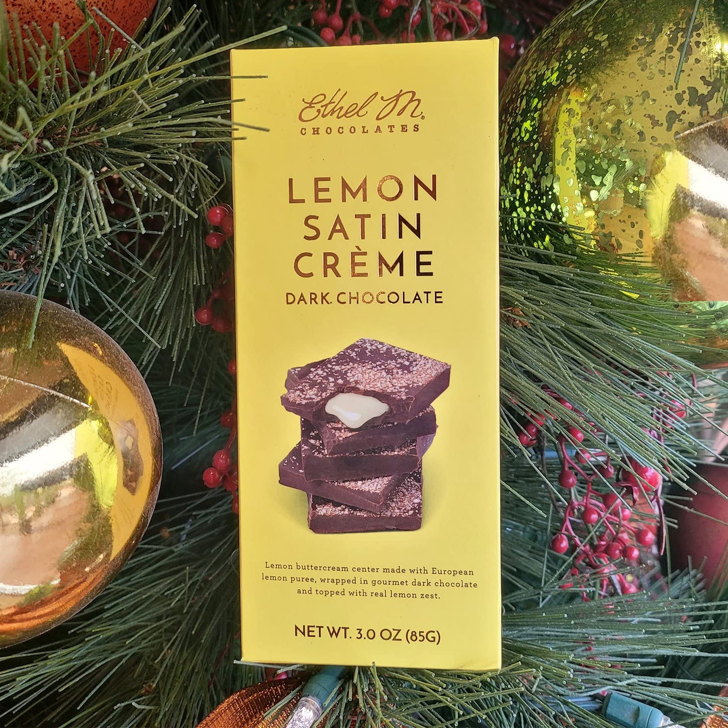 Ethel M Chocolates Small-Batch Gourmet Dark Chocolate Bar With Artisanal Lemon Satin Crme Topped With Real Lemon Zest (85G) - 4