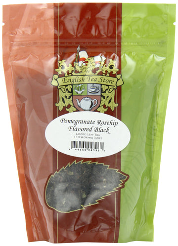 English Tea Store Loose Leaf, Pomegranate Rosehip Flavored Black Tea - 4oz, 4 Ounce