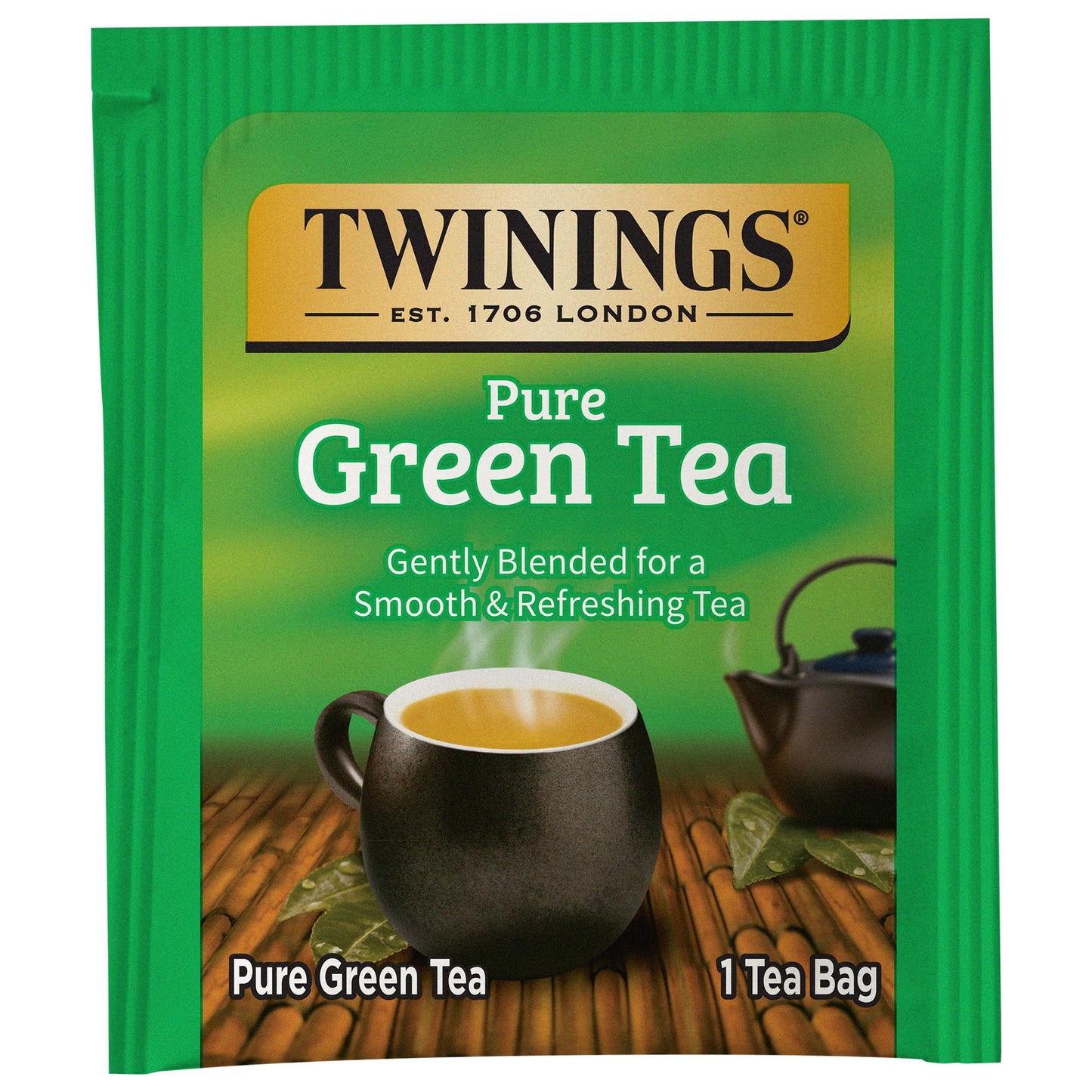 Twinings Pure Green Tea Individually Wrapped Bags, 20 Count (Pack of 6), Smooth Flavour, Enticing Aroma, Caffeinated, Enjoy Hot